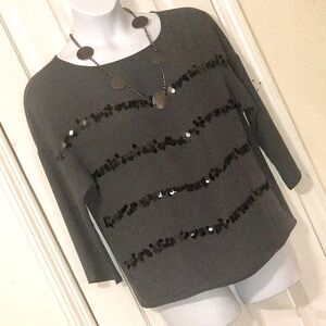 Ann Taylor LOFT Pewter Chiffon Blouse